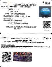 7.51/CT Natural Govt. Lab Certified Turquoise-1221