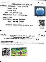 7.50/CT Natural Blue Sapphire with Govt Lab Certificate-4551