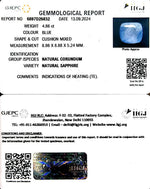 Load image into Gallery viewer, 4.86/CT Natural Blue Sapphire with Govt Lab Certificate-8991