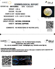4.95/CT Natural Ceylonese Pukhraj with Govt Lab Certificate-4551