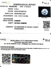 0.38/Cents Natural Diamond with Govt. Lab Certificate