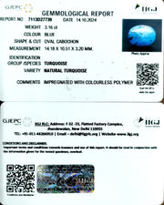 3.16/CT Natural Turquoise With Govt. Lab Certificate-1221