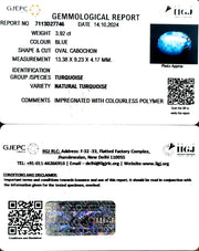 3.92/CT Natural Turquoise With Govt. Lab Certificate-1221