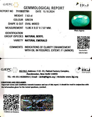 7.63/CT Natural Panna Stone with Govt. Lab Certificate-6771