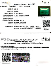 6.63/CT Natural Panna Stone with Govt. Lab Certificate-8991