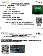 Load image into Gallery viewer, 7.42/CT Natural Panna Stone with Govt. Lab Certificate-6771