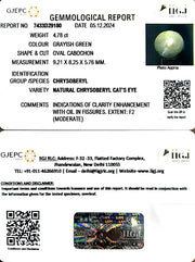 4.78/CT Natural Chrysoberyl Cat's Eye with Govt. Lab Certificate-3441