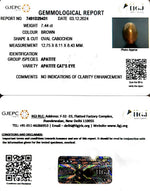 Load image into Gallery viewer, 7.44/CT Natural Apatite Cat's Eye with Govt. Lab certificate-1221