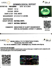 1.31/CT Natural Panna Stone with Govt. Lab Certificate-12210