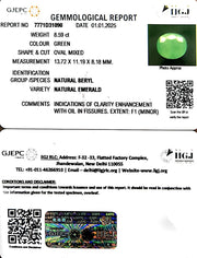 8.59/CT Natural Panna Stone with Govt. Lab Certificate-6771