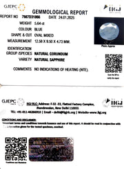 5.64/CT Natural Blue Sapphire with Govt Lab Certificate (4551)