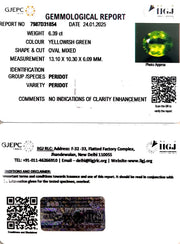 6.39/CT Natural Peridot With Govt. Lab Certificate-5661