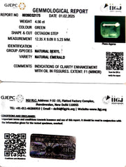 4.56/CT Natural Panna Stone with Govt. Lab Certificate (8991)