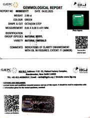 2.99/CT Natural Panna Stone with Govt. Lab Certificate (3441)