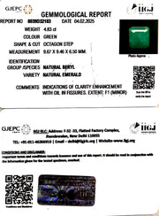 4.83/CT Natural Panna Stone with Govt. Lab Certificate (3441)