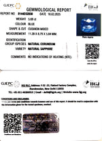 Load image into Gallery viewer, 5.69/CT Natural Blue Sapphire With Govt Lab Certificate