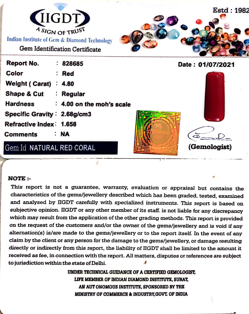 4.80/CT Italian Red Coral