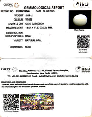 5.64/CT Natural Opal with Govt. Lab Certificate