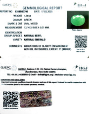 4.90/CT Natural Panna Stone with Govt. Lab Certificate