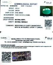 4.95/CT Natural Panna Stone with Govt. Lab Certificate