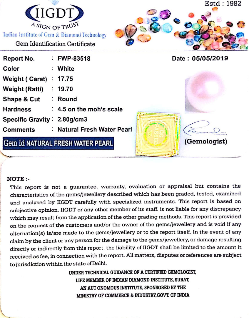 17.75/CT NATURAL FRESH WATER PEARL