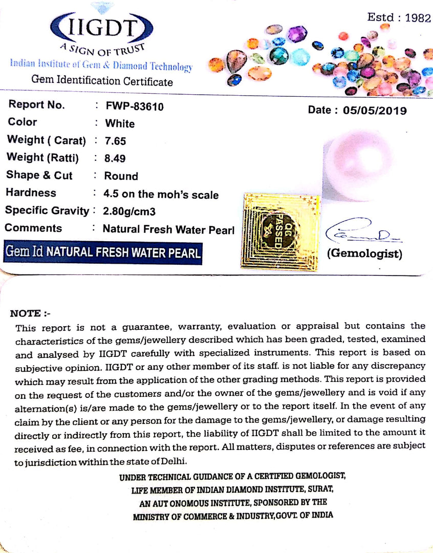 7.65/CT NATURAL FRESH WATER PEARL