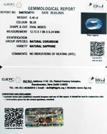 Load image into Gallery viewer, 6.45/CT Natural Blue Sapphire With Govt Lab Certificate