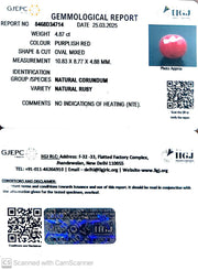 4.87/CT Natural Ruby with Govt. Lab Certificate