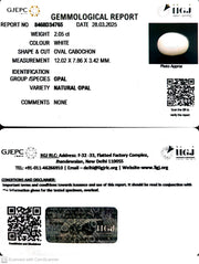 2.05/CT Natural Opal with Govt. Lab Certificate