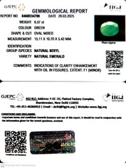 6.57/CT Natural Panna Stone with Govt. Lab Certificate (1665)