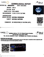 Load image into Gallery viewer, 4.68/CT Natural Blue Sapphire With Govt Lab Certificate