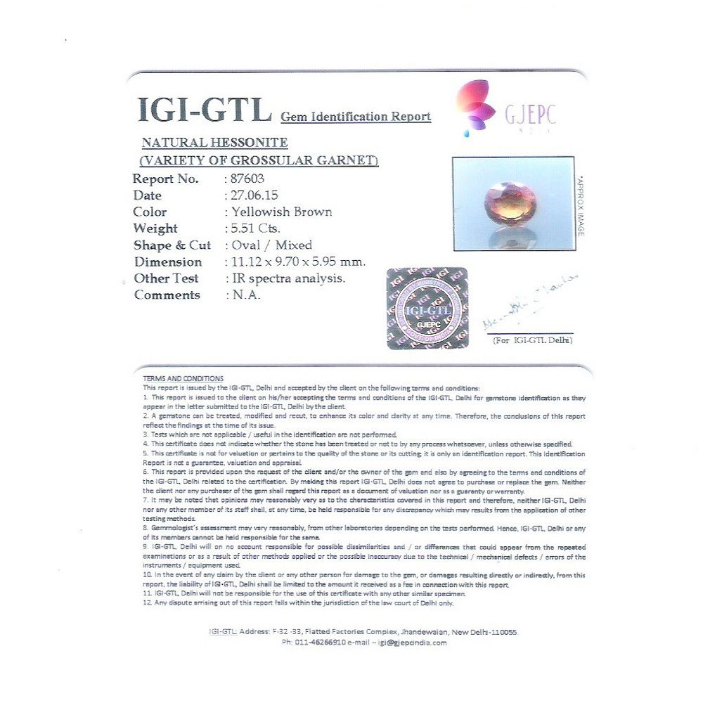6.12 Ratti Natural Govt. Lab Certified Ceylonese Gomed