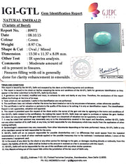9.97 Ratti Natural Emerald Stone With Govt. Lab Certificate (3441)