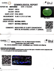 8.99/CT Natural Panna Stone with Govt. Lab Certificate (6771)
