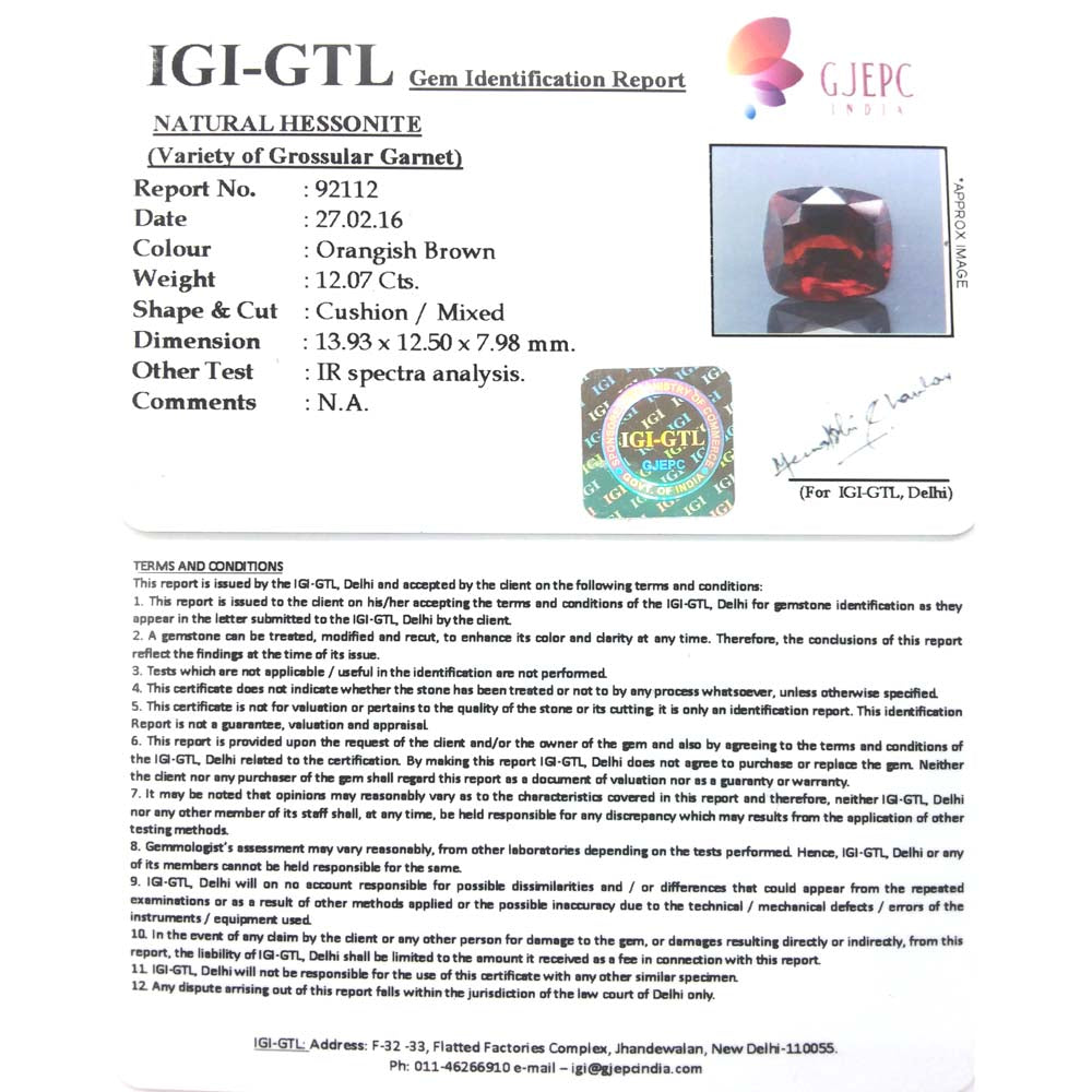 12.07/CT Natural Super Premium Gomed Natural gemstone