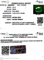 Load image into Gallery viewer, 3.87/CT Natural Panna Stone with Govt. Lab Certificate (34410)