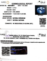 Load image into Gallery viewer, 5.74/CT Natural Blue Sapphire with Govt Lab Certificate ( 23310 )