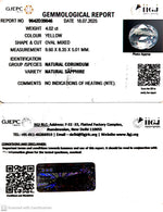 Load image into Gallery viewer, 4.02/CT Natural Yellow Sapphire With Govt Lab Certificate (45510)