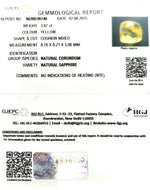 Load image into Gallery viewer, 3.87/CT Natural Yellow Sapphire With Govt Lab Certificate (45510)