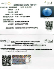 4.93/CT Natural Blue Sapphire with Govt Lab Certificate (4551)