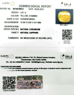 Load image into Gallery viewer, 4.87/CT Natural Yellow Sapphire With Govt Lab Certificate (2331)