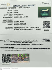 4.07/CT Natural Panna Stone with Govt. Lab Certificate (45510)