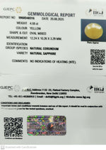 Load image into Gallery viewer, 4.59/CT Natural Yellow Sapphire With Govt Lab Certificate (1221)