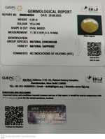Load image into Gallery viewer, 5.58/CT Natural Yellow Sapphire With Govt Lab Certificate (1221)