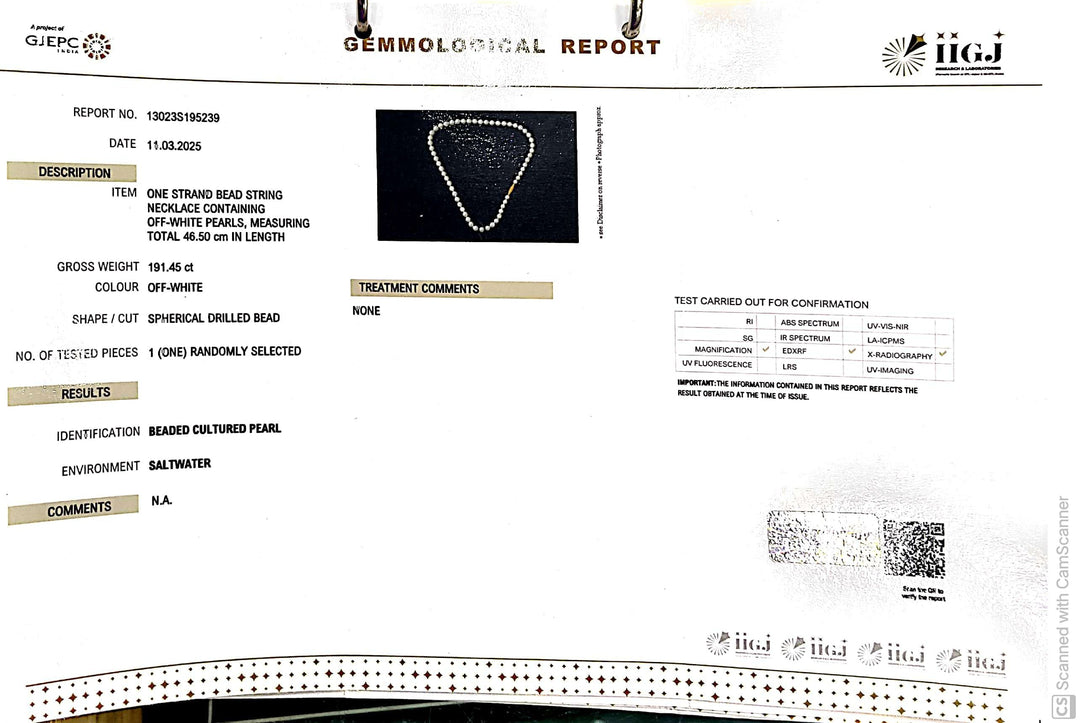 191.45/CT Natural South Sea Pearl Beads With Lab Certificate