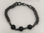 Load image into Gallery viewer, 16.10/GM BLACK STAR SILVER BRACELET (525.00)