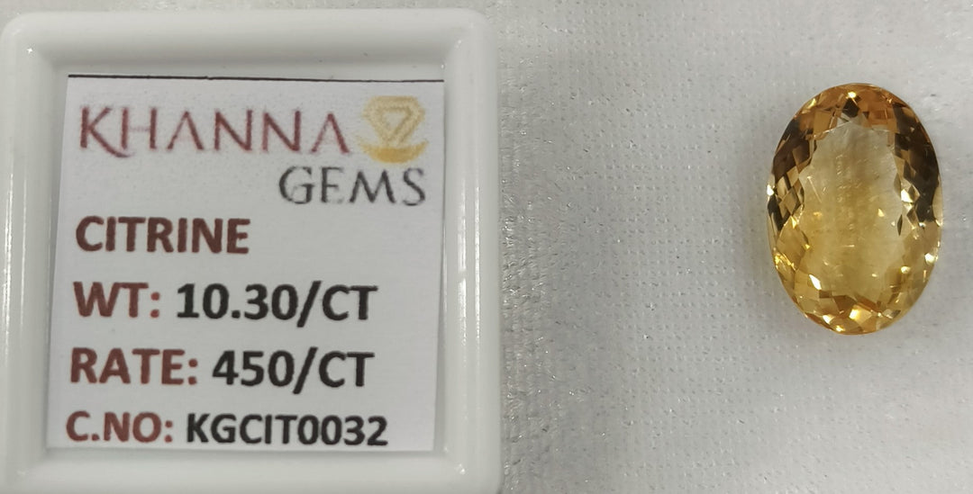 10.30/Carat Natural Triangular Citrine Stone-450