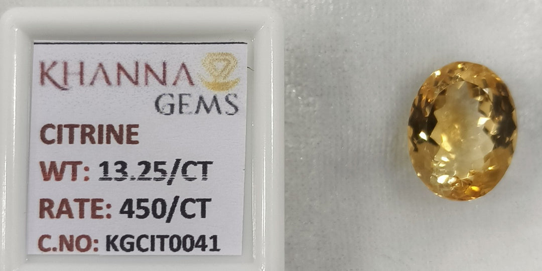 13.25/Carat Natural Triangular Citrine Stone-450