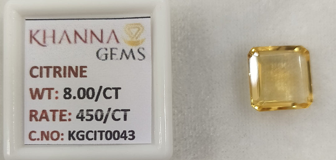 8.00/Carat Natural Triangular Citrine Stone-450