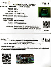 3.02/CT Natural Panna Stone with Govt. Lab Certificate (45510)